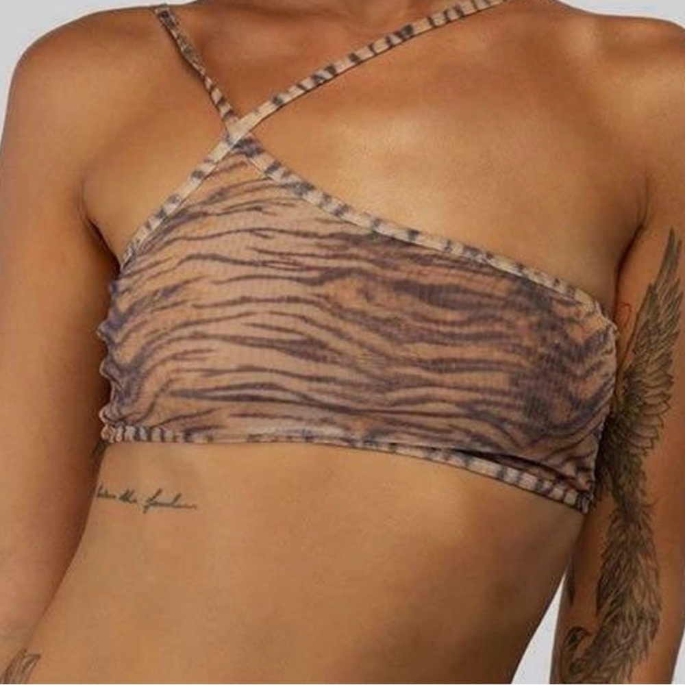Jagger and Stone Campbell mesh tiger top, Size 2